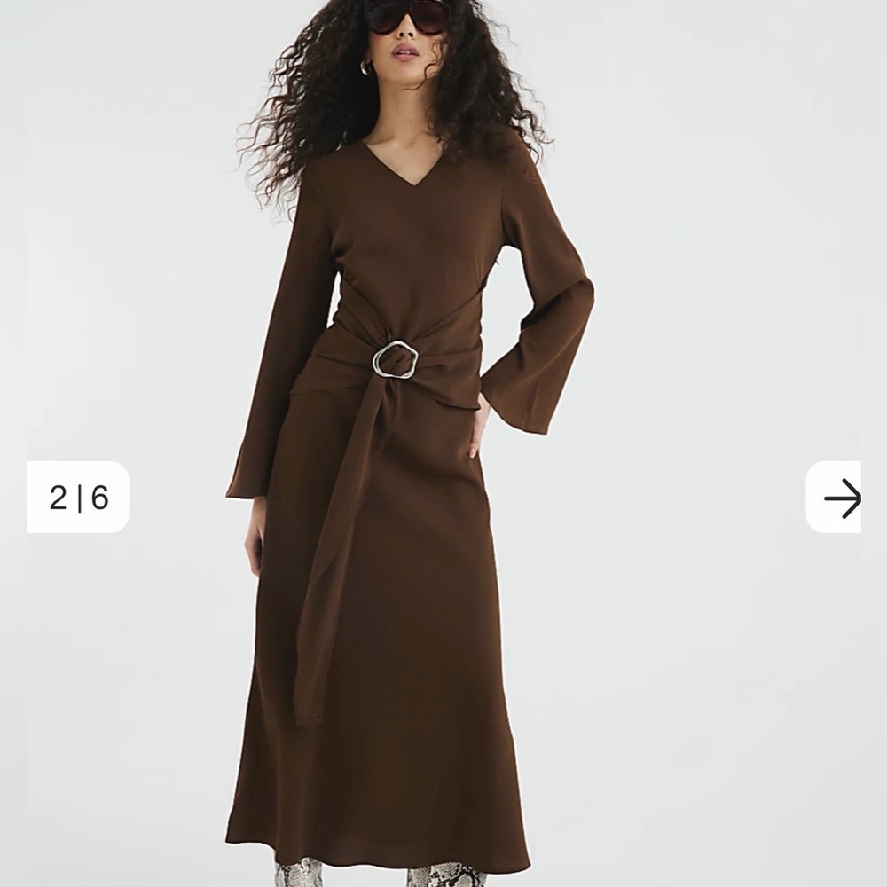 River Island Chocolate Long Sleeve Dress